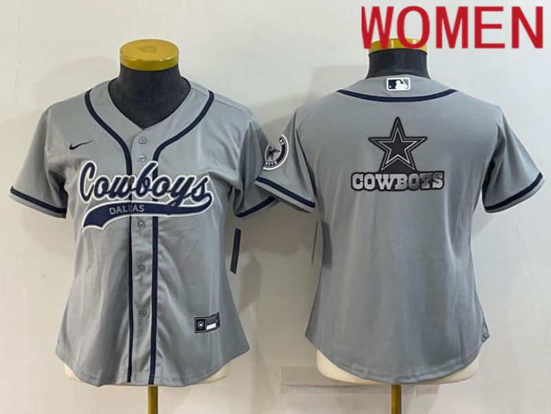 Women Dallas Cowboys Blank Grey 2022 Nike Co branded NFL Jersey->detroit lions->NFL Jersey